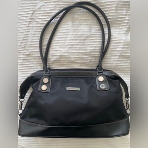 Etienne Aigner handbag purse Rich Leather Micro Classic Roomy Satchel Zips